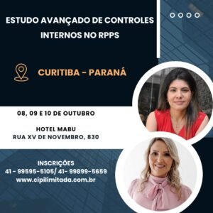 CONFIRMADO! ESTUDO AVANÇADO DE CONTROLES INTERNOS NO RPPS - 08, 09 E 10 DE OUTUBRO
